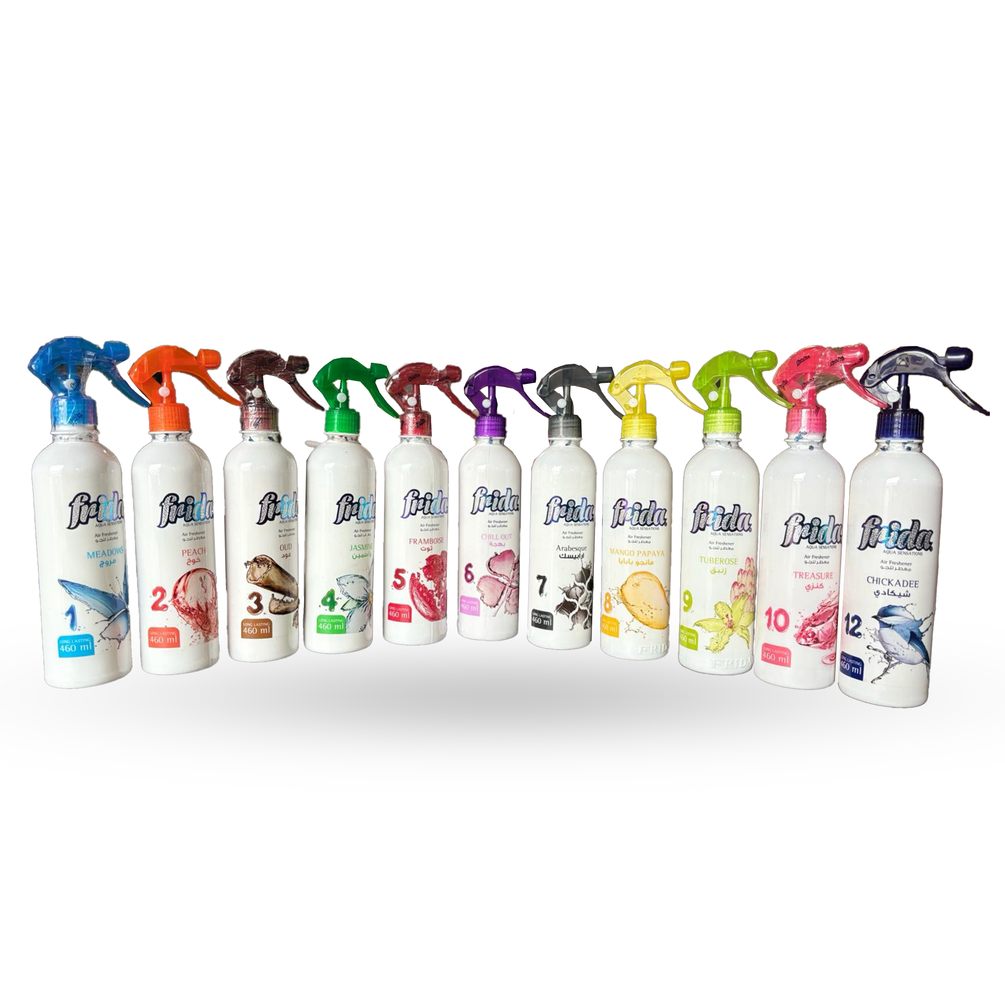 Düften Frida Aqua Sensations Lufterfrischer in 12 Düften 460ml OUD, Arabesque UND MEHR